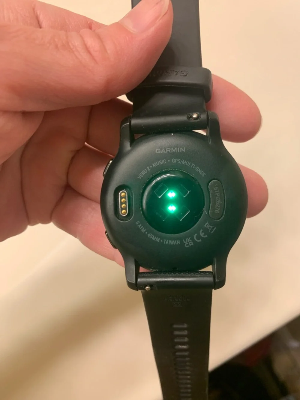 Garmin Black Smartwatch with Black Silicone Band
